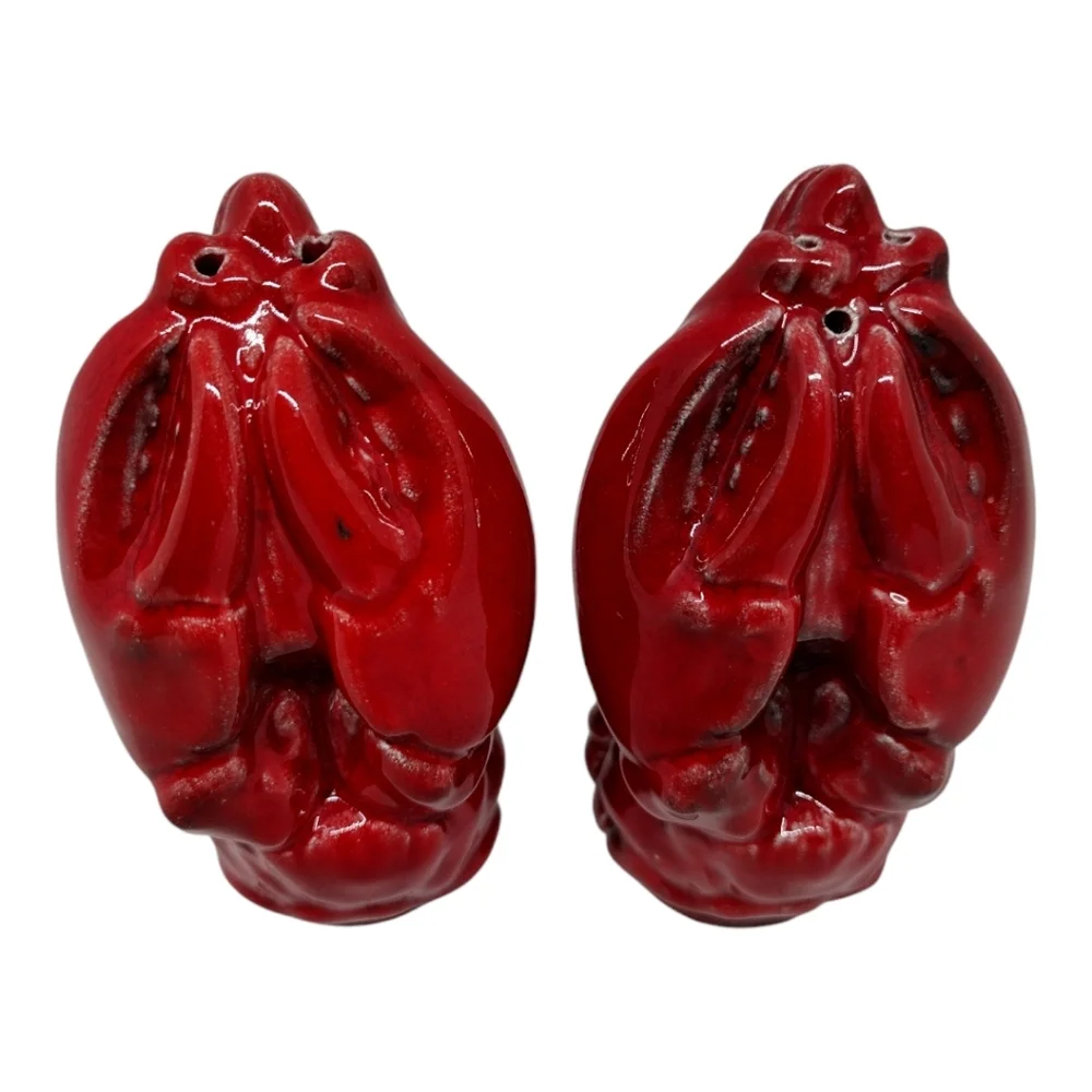 Rare Vintage Brad Keeler Ceramic Lobster Salt and Pepper Shakers‎